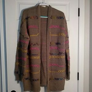 Easel - brown boho carnigan sz L